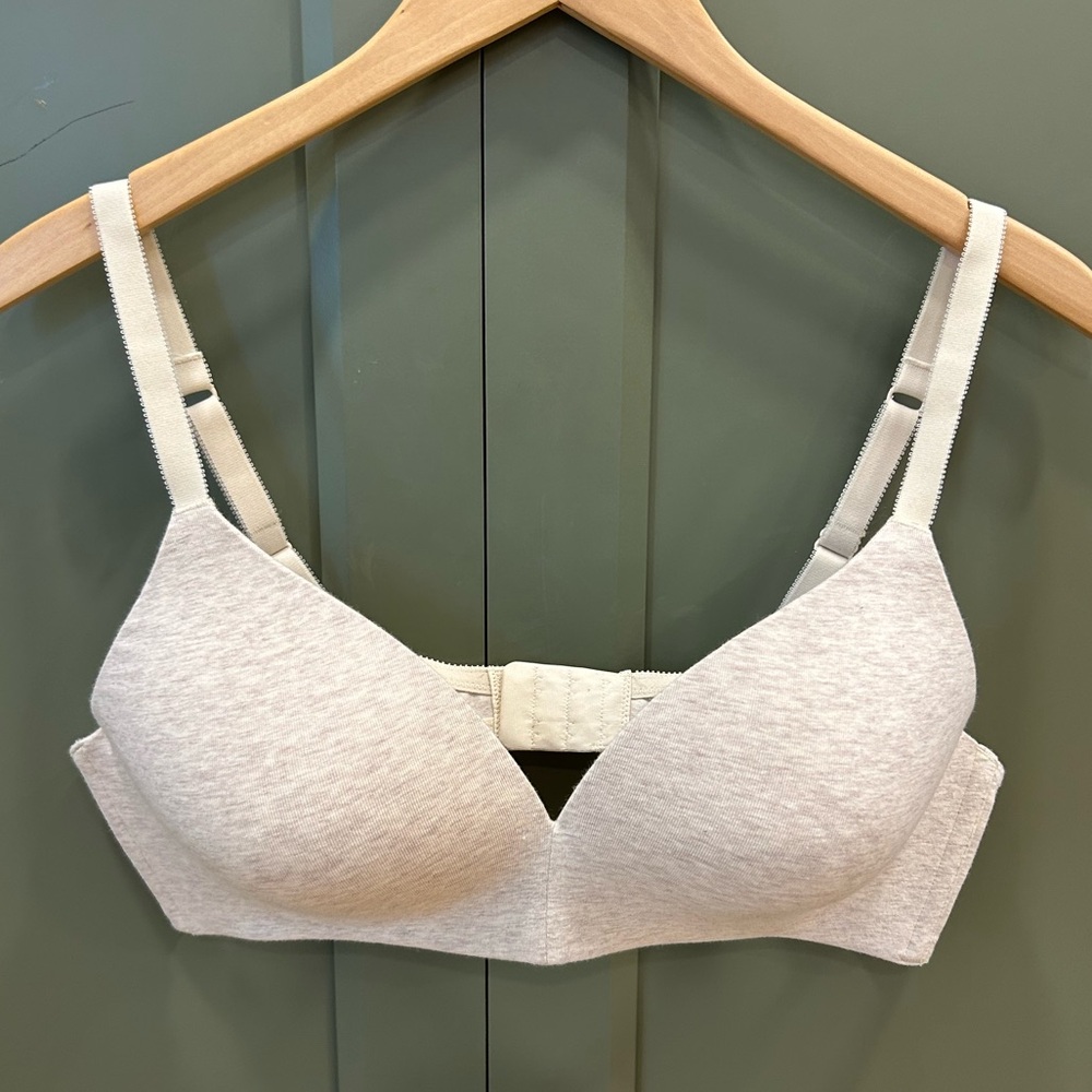Ambrielle Organic Cotton Oatmeal Heather Wireless Bra